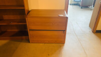 HON 2 Drawer Laminate Bookcase  Medium Oak